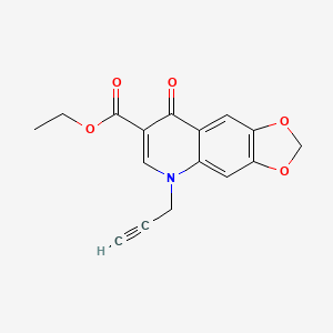 molecular formula C16H13NO5 B11834165 Ethyl 8-oxo-5-(prop-2-yn-1-yl)-5,8-dihydro-[1,3]dioxolo[4,5-g]quinoline-7-carboxylate CAS No. 134478-69-6