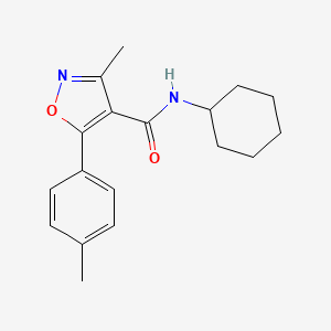 molecular formula C18H22N2O2 B1183418 N-cyclohexyl-3-methyl-5-(4-methylphenyl)-1,2-oxazole-4-carboxamide 