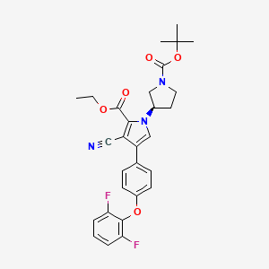 ethyl 1-[(3R)-1-[(tert-butoxy)carbonyl]pyrrolidin-3-yl]-3-cyano-4-[4-(2,6-difluorophenoxy)phenyl]-1H-pyrrole-2-carboxylate