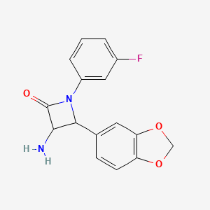 3-Amino-4-(benzo[d][1,3]dioxol-5-yl)-1-(3-fluorophenyl)azetidin-2-one