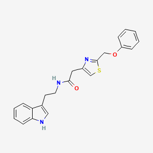 molecular formula C22H21N3O2S B1183518 N-[2-(1H-indol-3-yl)ethyl]-2-[2-(phenoxymethyl)-1,3-thiazol-4-yl]acetamide 