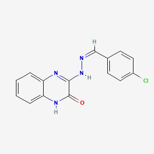 molecular formula C15H11ClN4O B11835404 3-(2-(4-Chlorobenzylidene)hydrazinyl)quinoxalin-2(1H)-one 