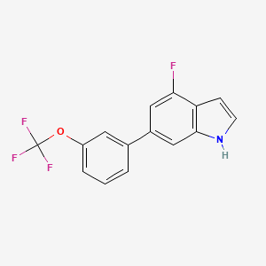 4-Fluoro-6-(3-(trifluoromethoxy)phenyl)indole