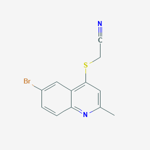 molecular formula C12H9BrN2S B11835525 (6-Bromo-2-Methyl-Quinolin-4-Yl-Sulfanyl)-Acetonitrile 