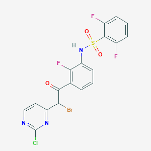 N-(3-(2-bromo-2-(2-chloropyrimidin-4-yl)acetyl)-2-fluorophenyl)-2,6-difluorobenzenesulfonamide