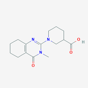 molecular formula C15H21N3O3 B11835608 1-(3-Methyl-4-oxo-3,4,5,6,7,8-hexahydroquinazolin-2-yl)piperidine-3-carboxylic acid 