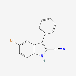 molecular formula C15H9BrN2 B11835620 5-Bromo-3-phenyl-1H-indole-2-carbonitrile CAS No. 62039-71-8