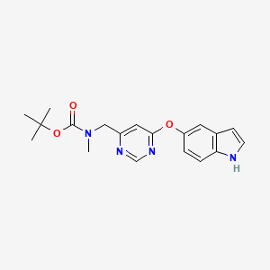 molecular formula C19H22N4O3 B11835681 Carbamic acid, N-[[6-(1H-indol-5-yloxy)-4-pyrimidinyl]methyl]-N-methyl-, 1,1-dimethylethyl ester 