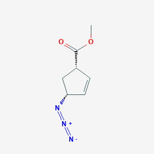 molecular formula C7H9N3O2 B11835690 methyl (1S,4R)-4-azidocyclopent-2-ene-1-carboxylate 