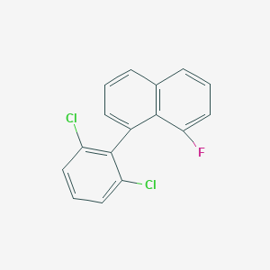 molecular formula C16H9Cl2F B11835775 1-(2,6-Dichlorophenyl)-8-fluoronaphthalene 