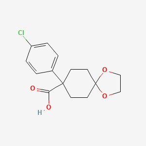 molecular formula C15H17ClO4 B11835784 1,4-Dioxaspiro[4.5]decane-8-carboxylic acid, 8-(4-chlorophenyl)- CAS No. 56327-02-7