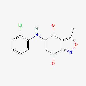 molecular formula C14H9ClN2O3 B11835786 5-((2-Chlorophenyl)amino)-3-methylbenzo[c]isoxazole-4,7-dione 