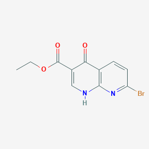 molecular formula C11H9BrN2O3 B11835825 Ethyl 7-bromo-4-oxo-1,4-dihydro-1,8-naphthyridine-3-carboxylate 