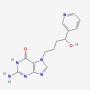 molecular formula C14H16N6O2 B11835869 2-Amino-7-(4-hydroxy-4-(pyridin-3-yl)butyl)-1H-purin-6(7H)-one CAS No. 502507-73-5