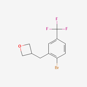 molecular formula C11H10BrF3O B11835916 3-(2-Bromo-5-(trifluoromethyl)benzyl)oxetane 