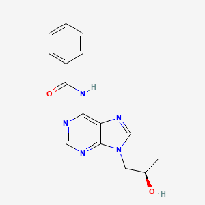 molecular formula C15H15N5O2 B11835997 Benzamide, N-[9-[(2R)-2-hydroxypropyl]-9H-purin-6-yl]- CAS No. 160616-03-5