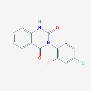 molecular formula C14H8ClFN2O2 B11835999 3-(4-Chloro-2-fluorophenyl)quinazoline-2,4(1H,3H)-dione CAS No. 557064-58-1