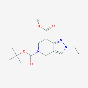 molecular formula C14H21N3O4 B11836032 5-(tert-Butoxycarbonyl)-2-ethyl-4,5,6,7-tetrahydro-2H-pyrazolo[4,3-c]pyridine-7-carboxylic acid 