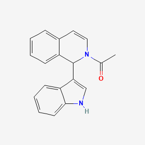 molecular formula C19H16N2O B11836072 Isoquinoline, 2-acetyl-1,2-dihydro-1-(1H-indol-3-yl)- CAS No. 71999-22-9