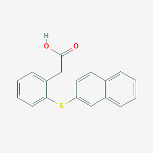 molecular formula C18H14O2S B11836133 Benzeneacetic acid, 2-(2-naphthalenylthio)- CAS No. 57536-28-4