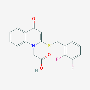 molecular formula C18H13F2NO3S B11836198 2-(2-((2,3-difluorobenzyl)thio)-4-oxoquinolin-1(4H)-yl)acetic acid 