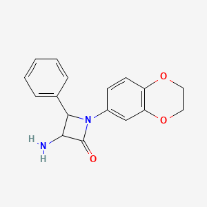 molecular formula C17H16N2O3 B11836262 3-Amino-1-(2,3-dihydrobenzo[b][1,4]dioxin-6-yl)-4-phenylazetidin-2-one 