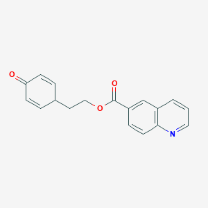 molecular formula C18H15NO3 B11836287 2-(4-Oxocyclohexa-2,5-dien-1-yl)ethyl quinoline-6-carboxylate 