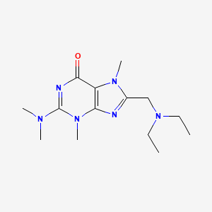 molecular formula C14H24N6O B11836291 Purin-6(3H)-one, 8-diethylaminomethyl-3,7-dimethyl-2-dimethylamino- CAS No. 27979-68-6