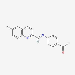 molecular formula C19H16N2O B11836304 1-(4-(((6-Methylquinolin-2-yl)methylene)amino)phenyl)ethanone CAS No. 89060-07-1