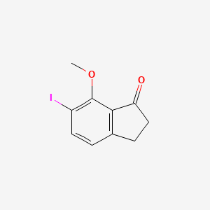 molecular formula C10H9IO2 B11836320 6-Iodo-7-methoxy-2,3-dihydroinden-1-one 