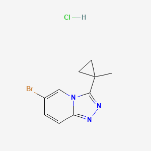 molecular formula C10H11BrClN3 B11836354 6-Bromo-3-(1-methylcyclopropyl)-[1,2,4]triazolo[4,3-a]pyridine hydrochloride 