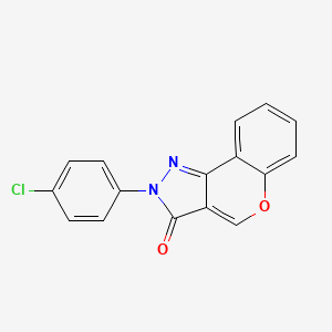 molecular formula C16H9ClN2O2 B11836376 2-(4-Chlorophenyl)chromeno[4,3-c]pyrazol-3(2H)-one CAS No. 121694-45-9