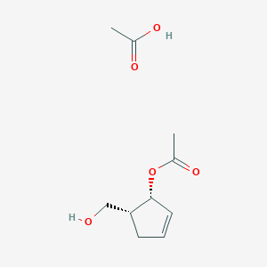 molecular formula C10H16O5 B11836396 acetic acid;[(1R,5R)-5-(hydroxymethyl)cyclopent-2-en-1-yl] acetate CAS No. 178456-34-3