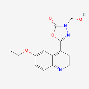 molecular formula C14H13N3O4 B11836404 5-(6-Ethoxyquinolin-4-yl)-3-(hydroxymethyl)-1,3,4-oxadiazol-2(3H)-one CAS No. 89046-51-5