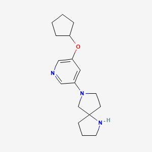 molecular formula C17H25N3O B11836417 1,7-Diazaspiro[4.4]nonane, 7-[5-(cyclopentyloxy)-3-pyridinyl]- CAS No. 646056-11-3