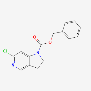 molecular formula C15H13ClN2O2 B11836456 Benzyl 6-chloro-2,3-dihydro-1H-pyrrolo[3,2-c]pyridine-1-carboxylate 