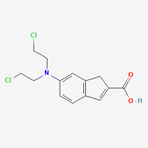 6-[bis(2-chloroethyl)amino]-1H-indene-2-carboxylic acid