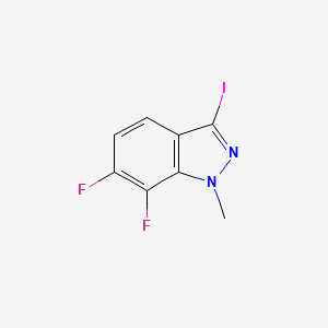 molecular formula C8H5F2IN2 B11836527 6,7-Difluoro-3-iodo-1-methyl-1H-indazole 