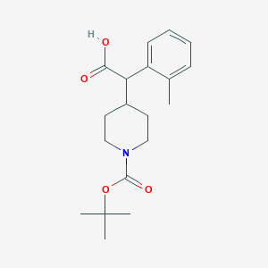 molecular formula C19H27NO4 B11836552 2-(1-(Tert-butoxycarbonyl)piperidin-4-yl)-2-(o-tolyl)acetic acid 