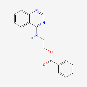 molecular formula C17H15N3O2 B11836563 2-(Quinazolin-4-ylamino)ethyl benzoate 