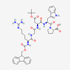 ((S)-2-(2-((S)-2-((((9H-fluoren-9-yl)methoxy)carbonyl)amino)-6-guanidinohexanamido)acetamido)-4-(tert-butoxy)-4-oxobutanoyl)-L-tryptophyl-L-proline