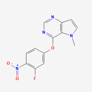 molecular formula C13H9FN4O3 B11836662 4-(3-fluoro-4-nitrophenoxy)-5-methyl-5H-pyrrolo[3,2-d]pyrimidine CAS No. 919278-19-6