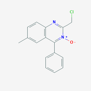 molecular formula C16H13ClN2O B118368 2-(Chloromethyl)-6-methyl-4-phenyl-quinazoline 3-Oxide CAS No. 94206-84-5