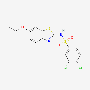 molecular formula C15H12Cl2N2O3S2 B1183681 3,4-dichloro-N-(6-ethoxy-1,3-benzothiazol-2-yl)benzenesulfonamide 