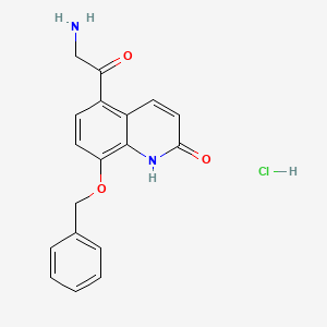 molecular formula C18H17ClN2O3 B11837156 8-(benzyloxy)-5-glycylquinolin-2(1H)-one hydrochloride 