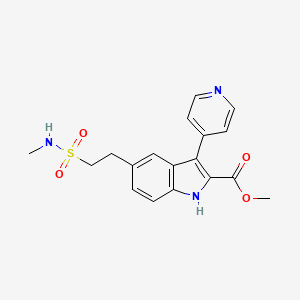 molecular formula C18H19N3O4S B11837285 1H-Indole-2-carboxylic acid, 5-[2-[(methylamino)sulfonyl]ethyl]-3-(4-pyridinyl)-, methyl ester 