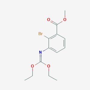 molecular formula C13H16BrNO4 B11837352 Methyl 2-bromo-3-((diethoxymethylene)amino)benzoate 