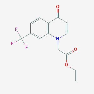 molecular formula C14H12F3NO3 B11837382 Ethyl 2-(4-oxo-7-(trifluoromethyl)quinolin-1(4H)-yl)acetate 