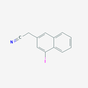 molecular formula C12H8IN B11837385 4-Iodonaphthalene-2-acetonitrile 