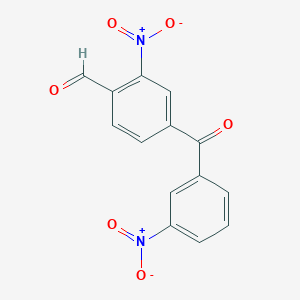 molecular formula C14H8N2O6 B11837425 2-Nitro-4-(3-nitrobenzoyl)benzaldehyde 